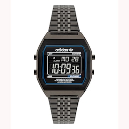 adidas Originals Digital Two Black Dial Black Stainless Steel Bracelet Watch