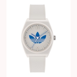 adidas Originals Project Two White Dial Cream Resin Strap Watch