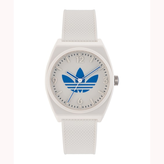 adidas Originals Project Two White Dial Cream Resin Strap Watch