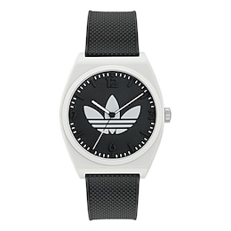 adidas Originals Project Two Black Dial Black Resin Strap Watch