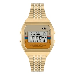 adidas Originals Digital Two Multicolour Dial Gold-Tone Stainless Steel Bracelet Watch