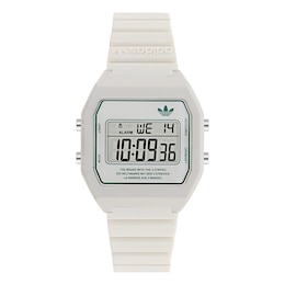 adidas Originals Digital Two White Dial White Resin Strap Watch