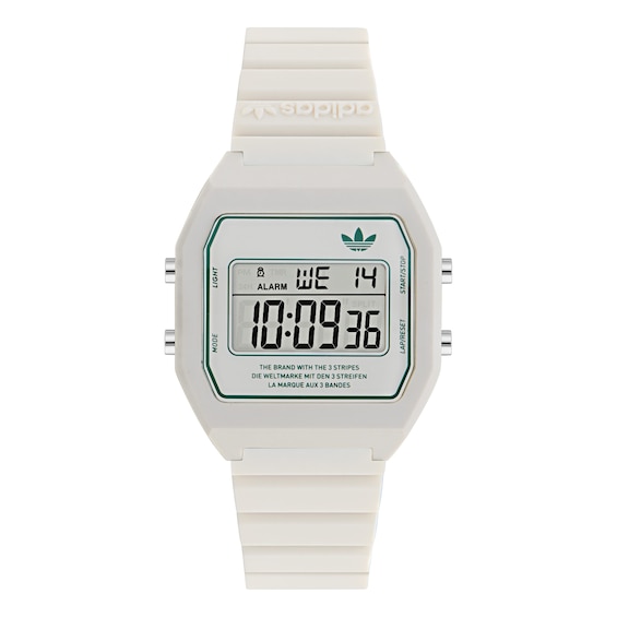 adidas Originals Digital Two White Dial White Resin Strap Watch