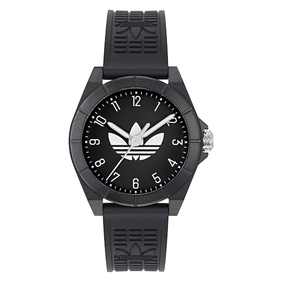 adidas Originals Project Four Black Dial Black Resin Strap Watch