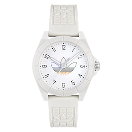adidas Originals Project Four White Dial White Resin Strap Watch