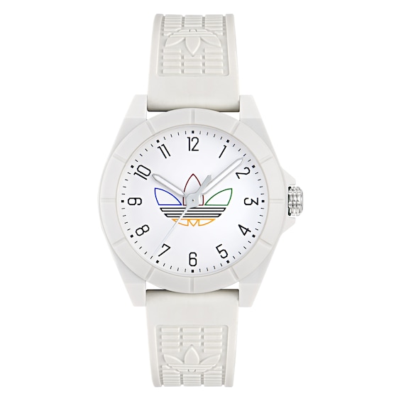 adidas Originals Project Four White Dial White Resin Strap Watch