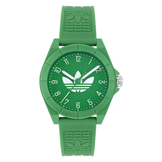 adidas Originals Project Four Green Dial Green Resin Strap Watch