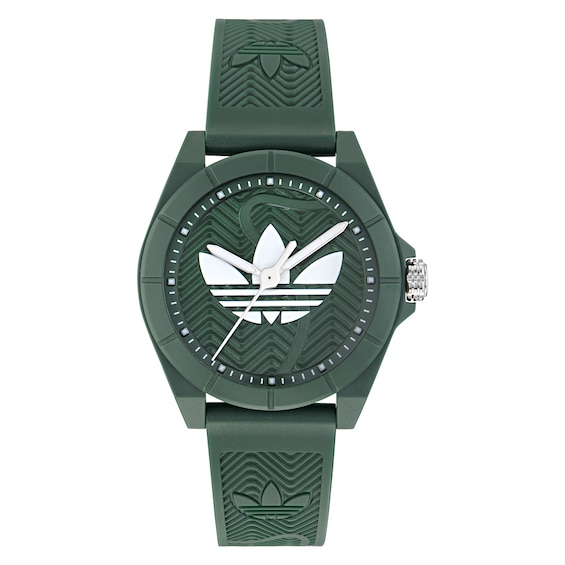 adidas Originals Project Four Green Dial Dark Green Resin Strap Watch