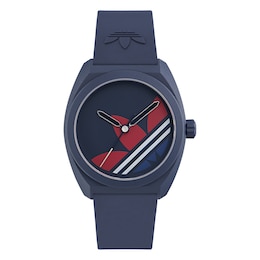 adidas Originals Project Three Blue and Red Dial Blue Resin Strap Watch