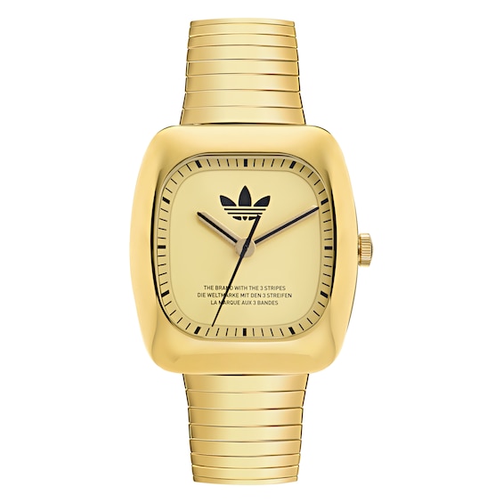 adidas Originals Retro Wave One Gold-Tone Dial Gold-Tone Stainless Steel Bracelet Watch