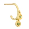 Thumbnail Image 1 of 9ct Yellow Gold Treated Green Diamond Single Hoop Earring