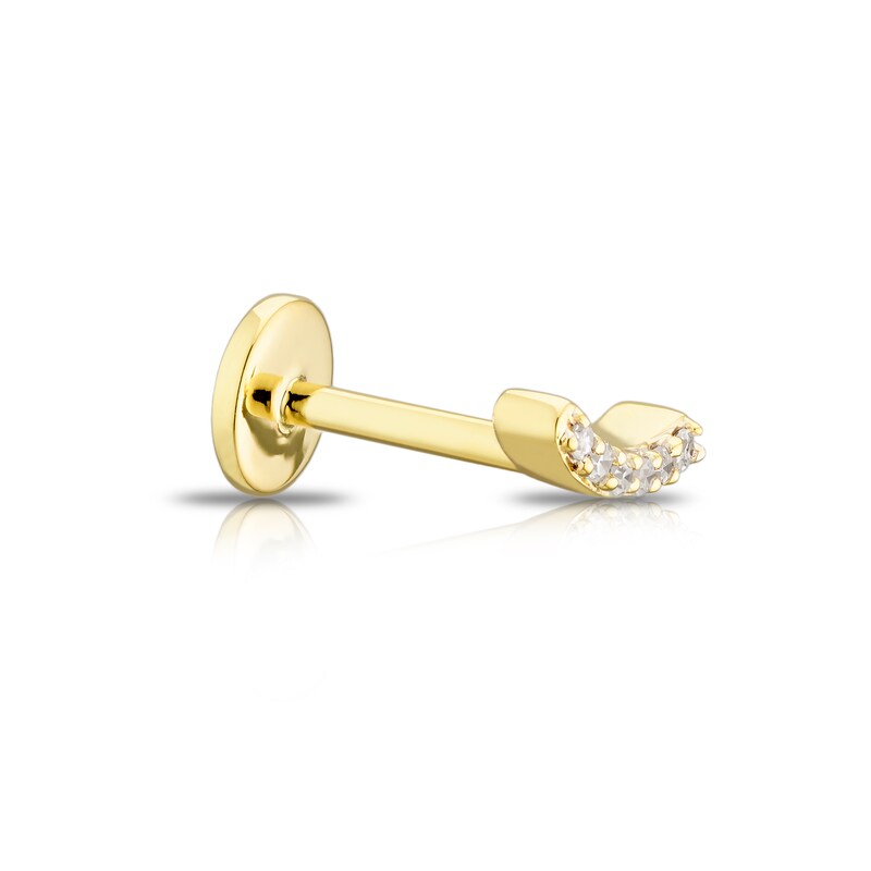 9ct Yellow Gold Diamond Curve Single Stud Earring