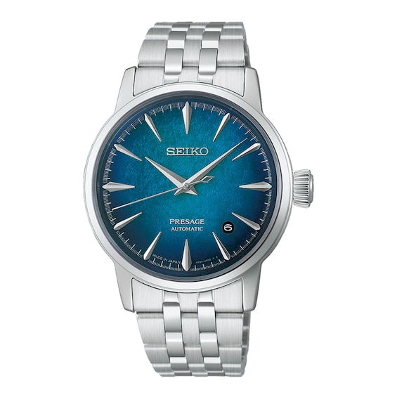 Seiko Presage Cocktail Time Crushed Ice ‘Emerald Mist’ Dial Stainless Steel Bracelet Watch