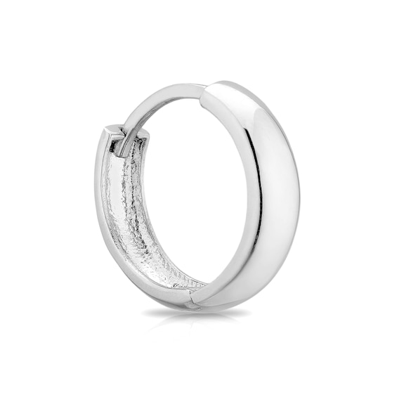 9ct White Gold Single Huggie Hoop Earring