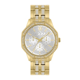 Spirit Men's Stone Set Golden Dial & Gold Tone Stainless Steel Sport Bracelet Watch