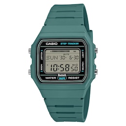 Casio Collection F-B100W-3AEF Black Dial & Green Resin Strap Watch
