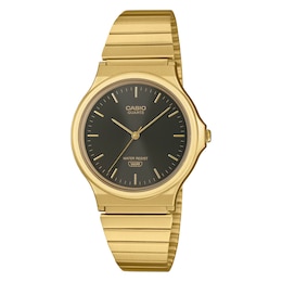 Casio MQ-24GA-1AEF Black Dial Gold-Tone Stainless Steel Bracelet Watch
