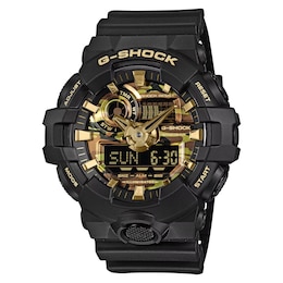 Casio G-Shock GA-700CF-1AER Black Camo Dial Black Resin Strap Watch