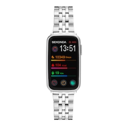 Sekonda Track Women's Smartwatch Black Dial Silver Tone Alloy Bracelet Watch