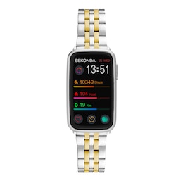 Sekonda Track Women's Smartwatch Black Dial Two Tone Alloy Bracelet Watch