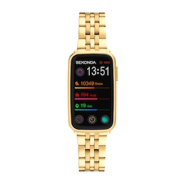 Sekonda Track Men's Smartwatch Black Dial Gold Tone Alloy Bracelet Watch