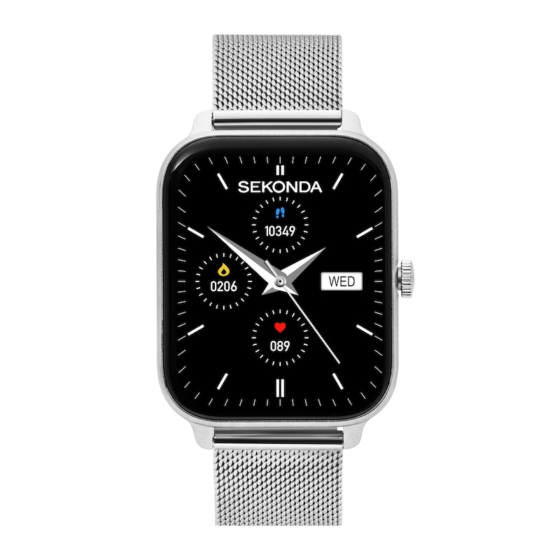 Main Image 1 of Sekonda Motion Lux Men's Smartwatch Black Dial Silver Tone Stainless Steel Bracelet Watch