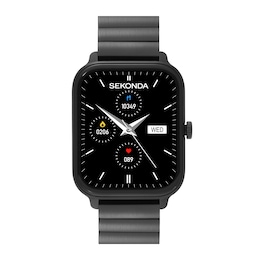Sekonda Motion Lux Men's Smartwatch Black Dial Black Stainless Steel Bracelet Watch
