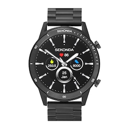 Sekonda Active Lux Men's Smartwatch Black Dial Black Stainless Steel Bracelet Watch