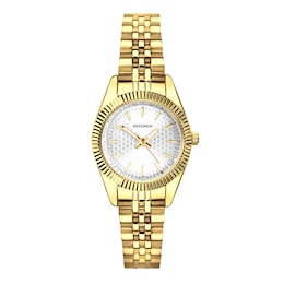 Sekonda Francis Women's Stone Set Silver Tone Dial Gold Tone Stainless Steel Bracelet Watch