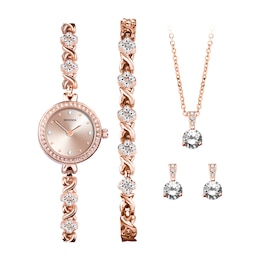 Sekonda Women's Stone Set Rose Tone Dial Rose Tone Alloy Bracelet Watch