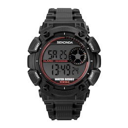 Sekonda Snowdon Men's Digital Black Dial Black Plastic Strap Watch
