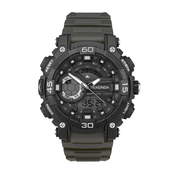 Sekonda Malvern Men's Analogue-Digital Blue Dial Grey Plastic Strap Watch