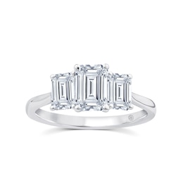 Harriet Platinum Emerald Trilogy 2ct Lab Grown Diamond Ring