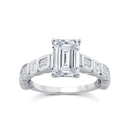 Harriet Platinum Baguette Solitaire Stone Set Shoulders 2.50ct Lab Grown Diamond Ring