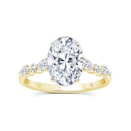 Harriet 14ct Yellow Gold Oval Solitaire Stone Set Shoulders 2.25ct Lab Grown Diamond Ring