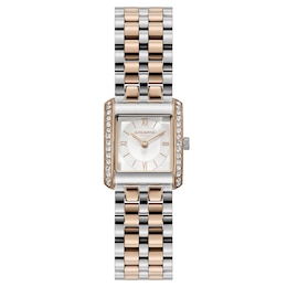 Olivia Burton 21mm Berkley Silver White Dial Two Tone Stainless Steel Bracelet Watch