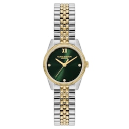 Olivia Burton 25mm Highbury Green Sunray Dial Two Tone Stainless Steel Bracelet Watch