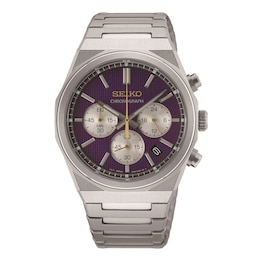 Seiko Conceptual Men's Chronograph 145th Anniversary Limited Edition Purple Dial  Bracelet Watch