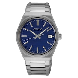 Seiko Classic Men's Blue Dial Silver Tone Stainless Steel Bracelet Watch