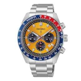 Seiko Prospex Speedtimer Solar Chronograph Yellow Dial & Silver-Tone Stainless Steel Bracelet Watch