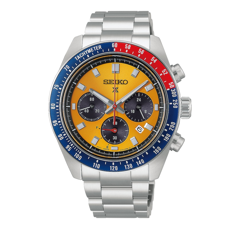 Main Image 1 of Seiko Prospex Speedtimer Solar Chronograph Yellow Dial & Silver-Tone Stainless Steel Bracelet Watch
