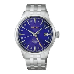 Seiko 145th Anniversary  Limited Edition Presage Cocktail Time GMT Edo Purple Dial Bracelet Watch