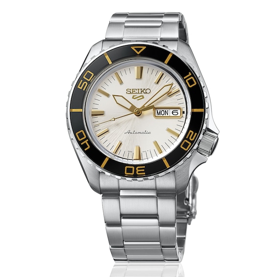 Seiko 5 Sports SKX ‘Formal White’ Men's Automatic White Dial Silver Tone Stainless Steel Bracelet Watch