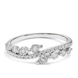 9ct White Gold Wave Eternity 0.15ct Diamond Ring