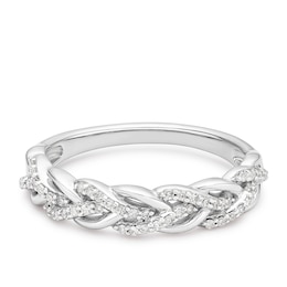 Sterling Silver Weave Eternity 0.15ct Diamond Ring