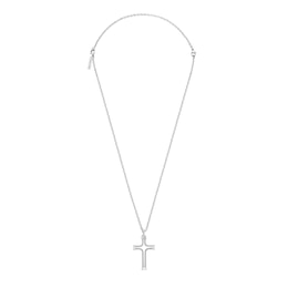 Police Crossfire Men's Silver Tone Stainless Steel Cross Pendant Necklace
