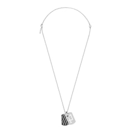 Police Obsidian Men's Stainless Steel Monogram Duo Tag Necklace