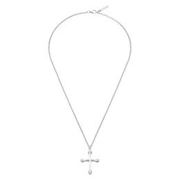 Police Saint II Polished Stainless Steel Cross Necklace