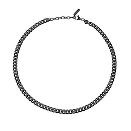 Police Men's Gunmetal Stainless Steel Curb Chain Necklace
