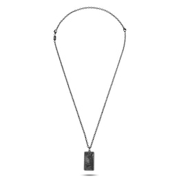 Police Dark Knight Men's Gunmetal Stainless Steel Batman Tag Necklace